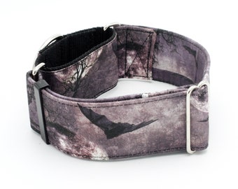 Bats Dog Collar - Martingale or Buckle 1"- 2" Width Collars