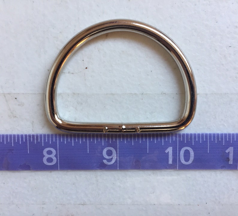 D Rings 2 Inch 2 Pieces - Dee Rings Welded Antique Brass & Nickel - 1 Inch Width, 1.5 ...