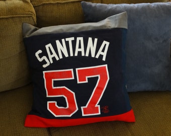 Minnesota Twins Santana Upcycled TShirt Pillow COVER 18 x 18 inches