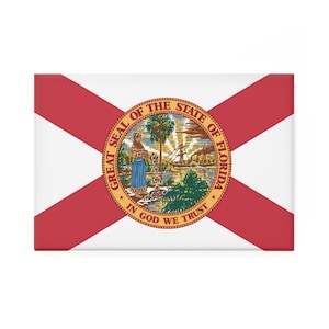 Florida State Flag Magnet, Fridge Magnet, Home Decor, Gifts for Friends, Office Decor, Holiday Gifts, Refrigerator Magnet