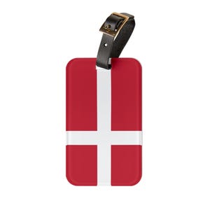 Denmark Flag Luggage Tag,  Danish Flag Flag Suitcase Tag, Gym Bag Tag, Backpack Tag, Christmas Gift, Stocking Stuffer