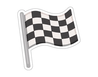 Checkered Flag Emoji Sticker | Race Flag Sticker | Fun Sticker Decorations | Fun Gift | Laptop Stickers | Planner Stickers | Phone Stickers