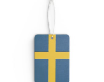 Sweden Flag Car Air Freshener, Great Gift, Christmas Gift, Stocking Stuffer, Christmas Gift, Stocking Stuffer
