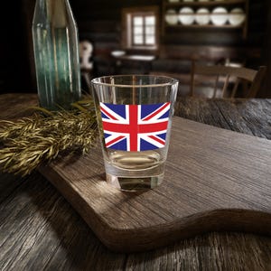 British Flag Shot Glass - Perfect for Celebrations, Gifts for Travelers, Unique Barware, Party Favors, Collectible, Union Jack Shot Glass