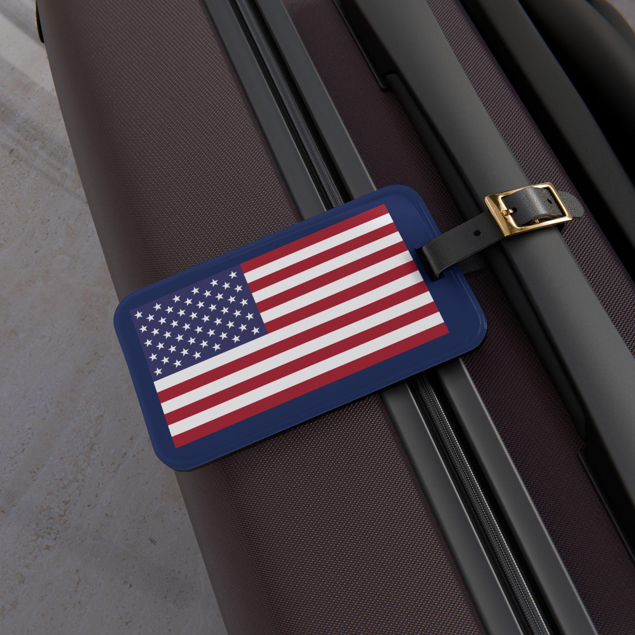 Old Glory USA Flag Luggage Tag - FREE Personalization (Add Your Info!)