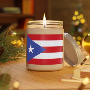 Puerto Rico Flag Candle, Puerto Rican Flag Candle, Boricua