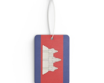 Cambodia Flag Car Air Freshener, Great Gift, Khmer, Christmas Gift, Stocking Stuffer