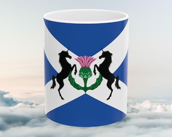 Scottish Flag Coffee Mug, Scotland Coffee Mug, Scotland Unicorn, Scottish Thistle