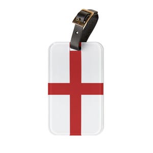England Flag Luggage Tag, English Flag Baggage Tag, English Suitcase Tag, St. George&#39;s Cross, Christmas Gift, Stocking Stuffer