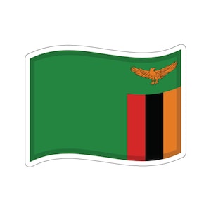 Zambian Flag Sticker | Zambia | Fun Sticker Decorations | Fun Gift | Laptop Stickers | Planner Stickers | Phone and Phone Case Stickers