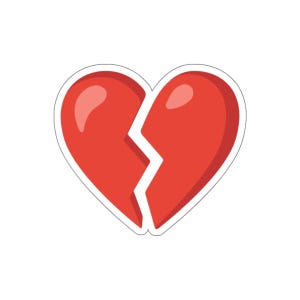 Broken Heart Emoji Sticker | Heart Sticker | Fun Sticker Decorations | Fun Gift | Laptop Stickers | Planner Stickers | Phone Stickers