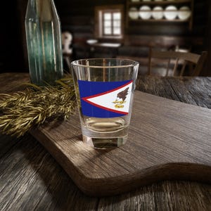 American Samoa Flag Shot Glass, Celebrate Heritage, Perfect for Gifts, Home Bar Decor, Unique Collectible, 1.5oz Drinkware