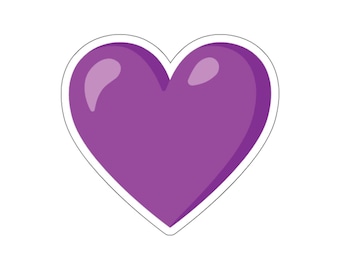 Purple Heart Emoji Sticker | Heart Sticker | Fun Sticker Decorations | Fun Gift | Laptop Stickers | Planner Stickers | Phone Stickers