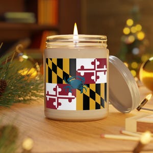 Maryland Flag Candle, Maryland State Flag Candle, Maryland Flag with Blue Crab