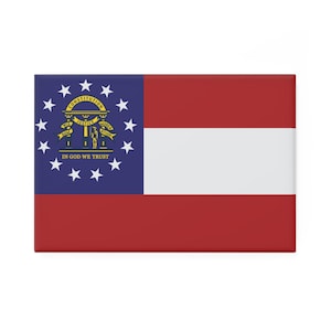 Georgia State Flag Magnet, Fridge Magnet, Home Decor, Gifts for Friends, Office Decor, Holiday Gifts, Refrigerator Magnet