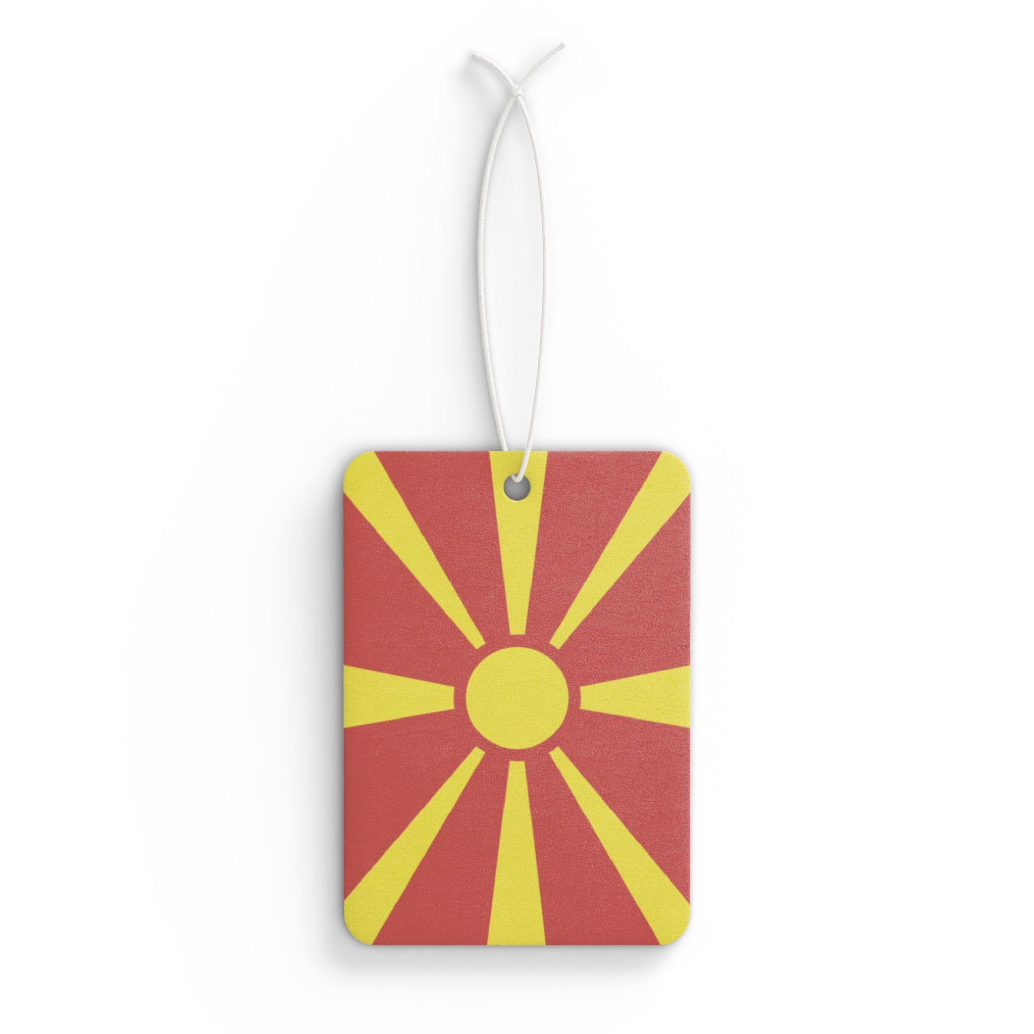 North Macedonial Flag Car Air Freshener, Great Gift, Christmas Gift, Stocking Stuffer