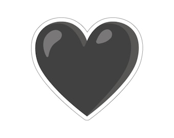 Black Heart Emoji Sticker | Heart Sticker | Fun Sticker Decorations | Fun Gift | Laptop Stickers | Planner Stickers | Phone Stickers