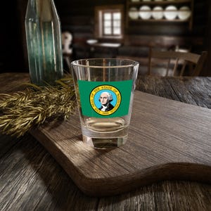 Washington Flag Shot Glass, Celebrate Heritage, Perfect for Gifts, Home Bar Decor, Unique Collectible, 1.5oz Drinkware