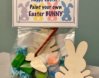 Easter gift, Paint your own Easter bunny, paint your craft, Easter craft, paint, wood craft, Easter, Rabbit, Bunny, Easter favor, favors