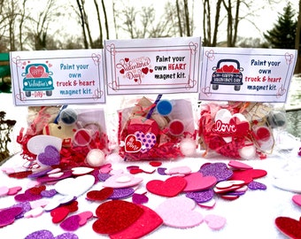 Paint your own, paint, craft, hearts, Valentines Day, Valentine’s Day, Heart, Love, crafts, Valentines wooden craft, Bag, Favor, class gifts