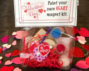 Paint your own, paint, craft, hearts, Valentines Day, Valentine’s Day, Heart, Love, crafts, Valentines wooden craft, Bag, Favor, class gifts