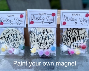Paint your own, paint your own magnet kit, Mother’s Day, Grandma, Magnets, Moms, kids paint craft, Magnets, kids craft, wood craft
