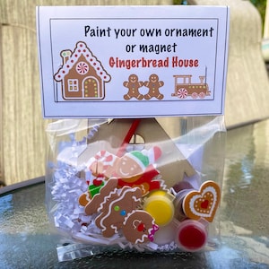 Paint your own, paint, Christmas, Gingerbread House, wooden craft, Favor, class gifts, ornaments, Ginger, Kids activity, gingerbread man