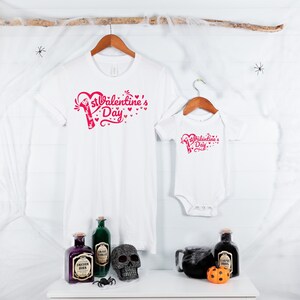 1st Valentine&#39;s Shirt,Custom Name First Valentine&#39;s Day Baby Onesie, Cute 1st Valentine Infant Tshirt,Valentines Day family matching Tshirts