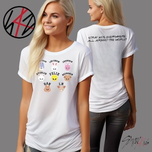 Cute Stray Kids Members Chibi Tshirt, Stray Kids Shirt, Stray Kids Group Shirts, Music Lover Tshirt
