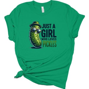 Pickle Lover Girls Tshirt, Just a Girl Who Loves Pickles tees, Funny Pickle tshirt, Cute Birthday tee, Women Ladies Kids Gift
