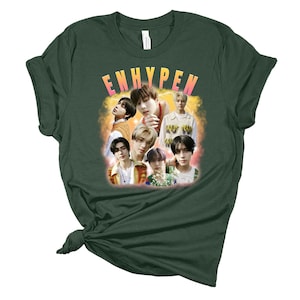 Cute Enhypen Members Chibi Tshirt, Enhypen Members Bootleg Shirt, Enhypen World Tour Niki, Jake, Sunoo, Heeseung, Jungwon, Jay, Sunghoon