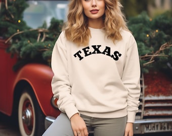 Texas Sweatshirt, Texas Sweater, State Sweatshirt, Traveling Gift, College Pullover, Texas Hoodie, Texas Football Shirt, Gift for Her