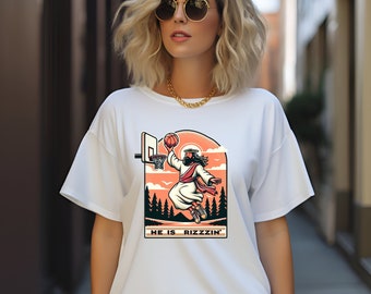 He Is Rizzin' Shirt, Funny Easter Shirt, Humor Christian Shirt, Jesus Shirt, Easter Day Outfit, Jesus Basketball Easter, Easter Gift