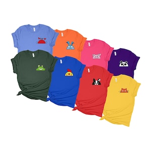 Pocket animals T-shirts, Animal Lover Tee, Cute animals, Birthday Gift for animal lovers, Animals Graphic Tees, Animal Pocket Tees