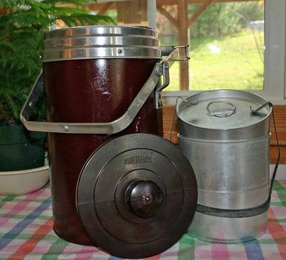 Items similar to Vintage Retro Brown Thermos Glass Vacuum Jar on Etsy