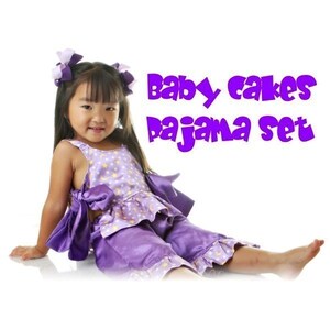 Girls Baby Cakes Pajama set pattern ebook. 2T-4T