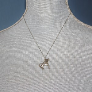 Vintage Unicorn Pendant Necklace Sterling Silver 1980s 18 Inch Chain 925 image 9