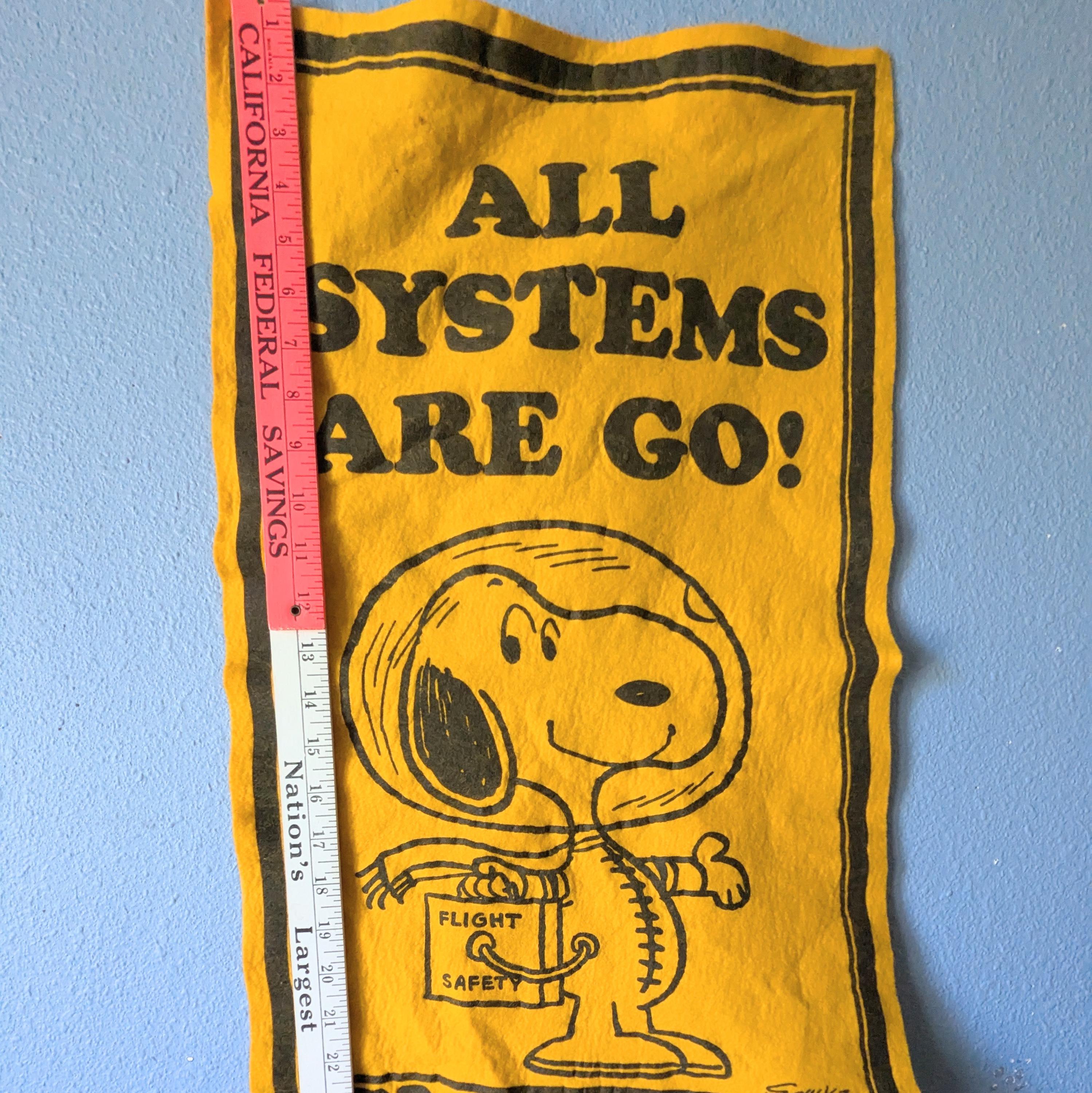 Peanuts, Astronaut Snoopy Felt Banner 1969 All Systems Are