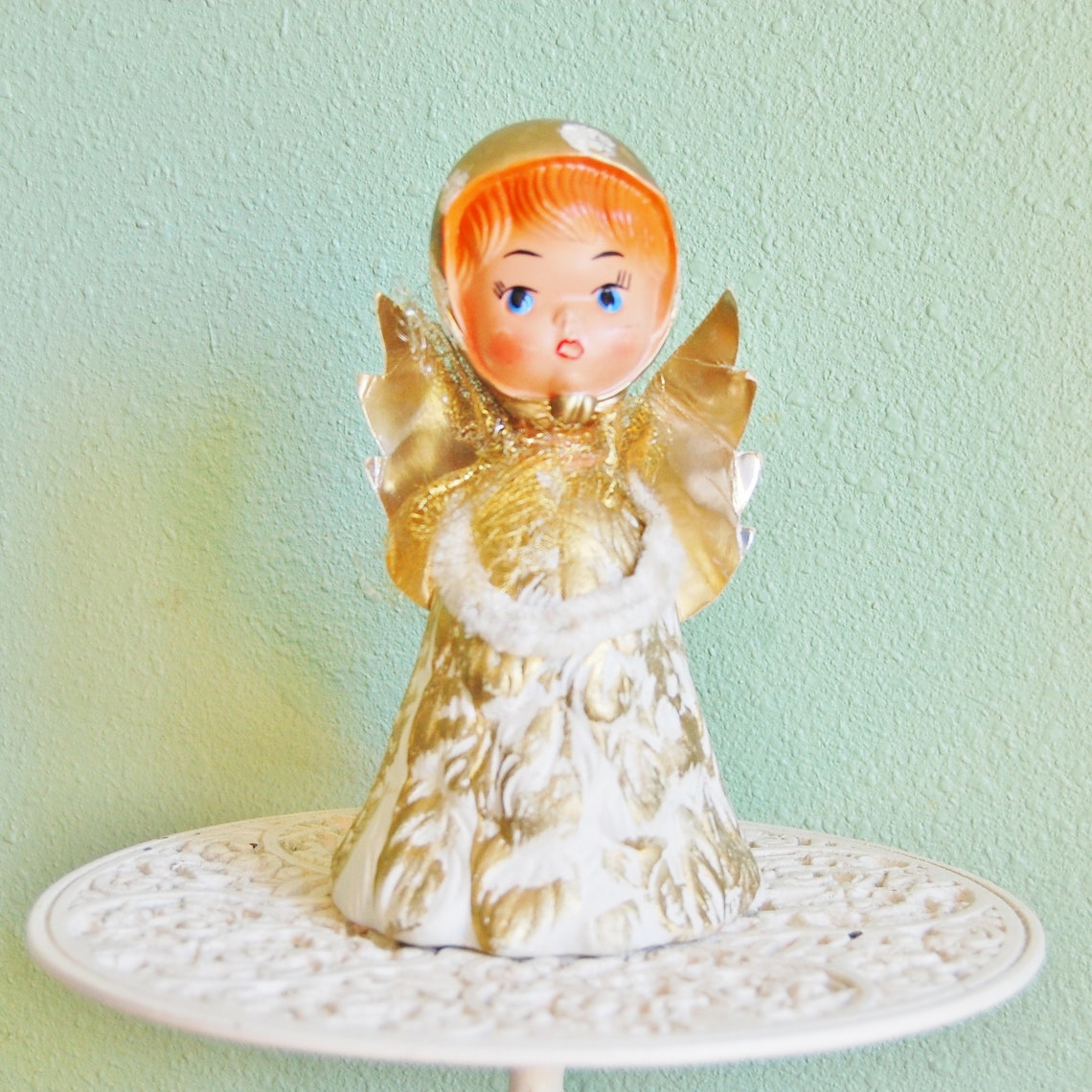 vintage angel tree topper 1960
