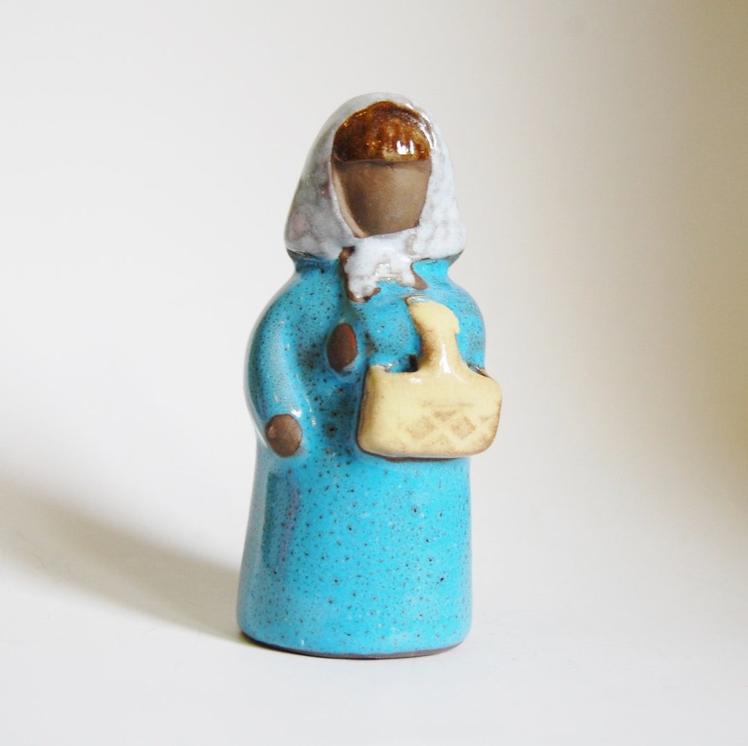 Vintage Swedish Pottery Vase Lady 1960s Mid Century Modern Etsy