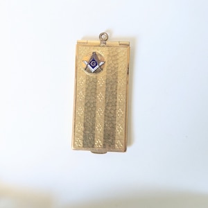 Clip de billete de masón de oro laminado antiguo con fecha de 1925 fabricado por Marathon Truth Lodge #597 Masonic Marco Wolff