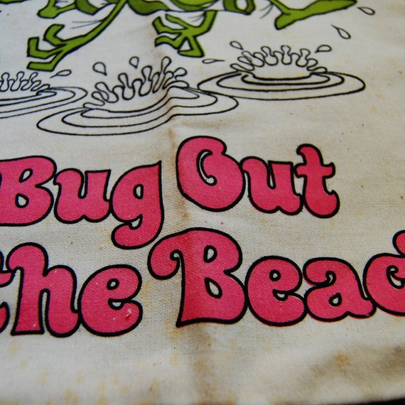Vintage Raid Bug Spray Bag Beach Tote Cotton Draw… - image 7