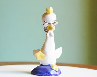 Vintage Leopold Anzengruber 1930s 40s Vienna Austria Pottery Duck or Goose Wearing Glasses Figurine Comical