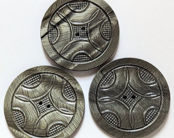 1920s Celluloid Wafer Coat Button Lot of Three Vintage Set