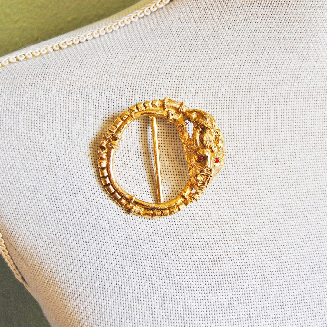 RZJHP Sicherheitsnadeln Set - 10 Stück Medusa Anstecknadeln 73mm Gold