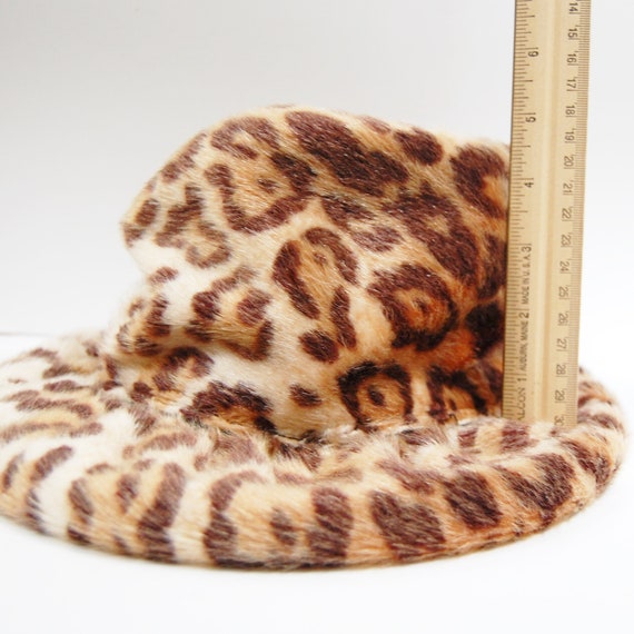 Vintage Faux Leopard Fur Hat Early 1960s Made for… - image 8