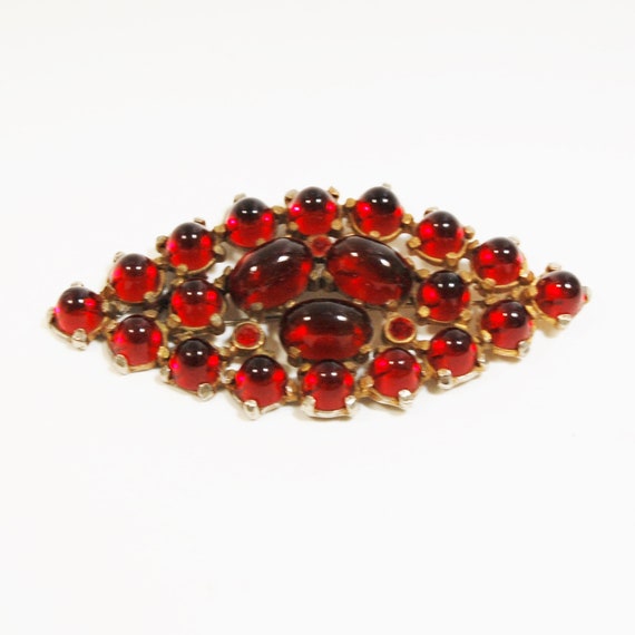 Antique victorian red cabochon brooch