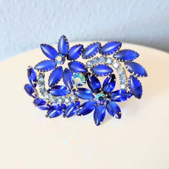 Juliana Style Rhinestone Brooch, Autumn Colors, Open Back