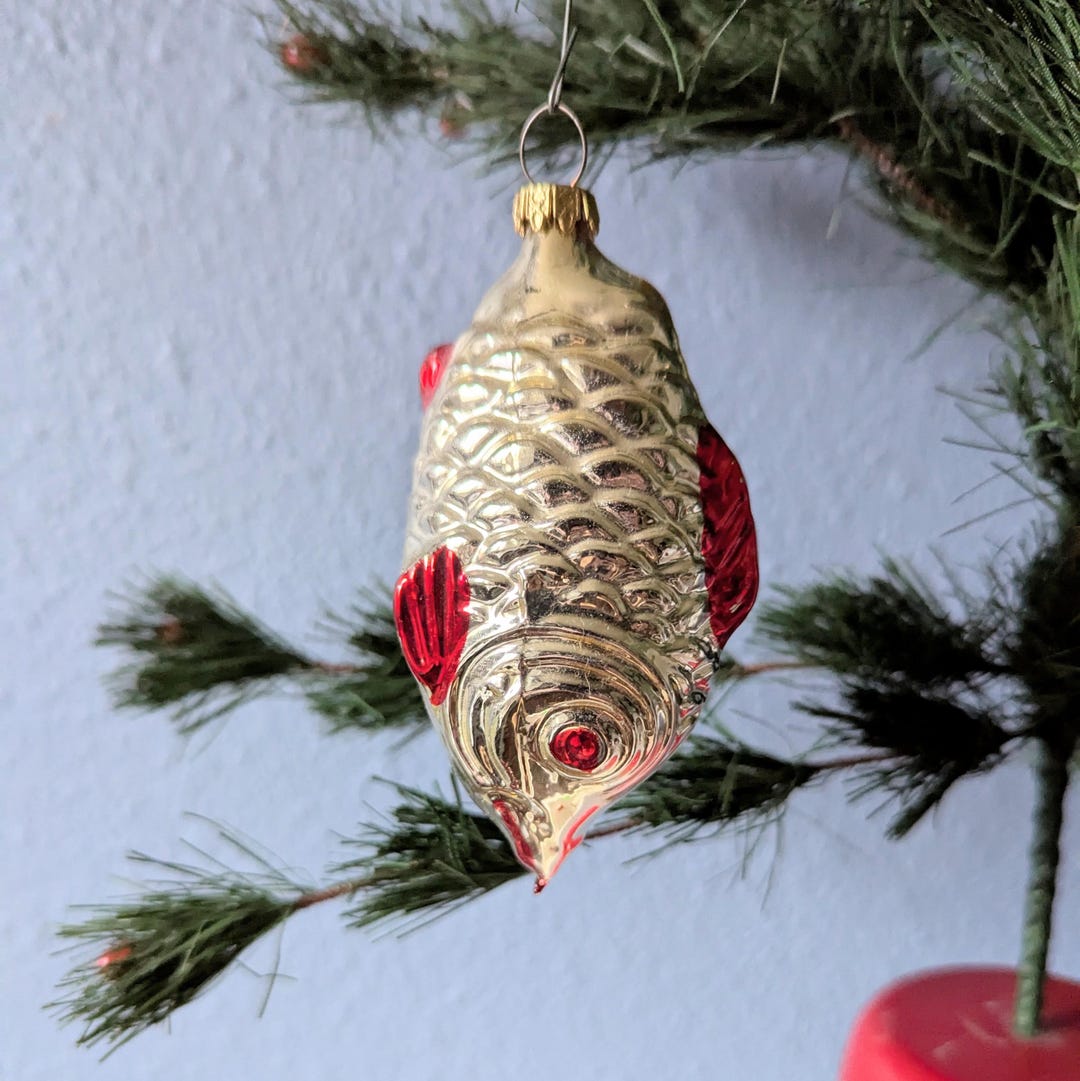 Vintage West German Mercury Glass Fish Ornament 1950s - Etsy