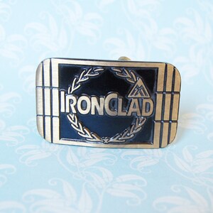 Vintage IronClad Solid Brass Belt Buckle Provo Utah 1980s Dyna